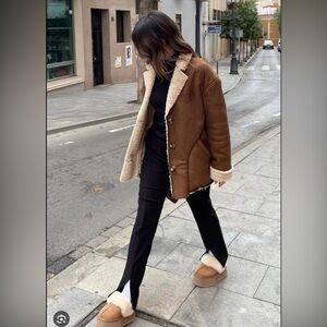 UGG Brown Teddy Shoes with Cream Accents